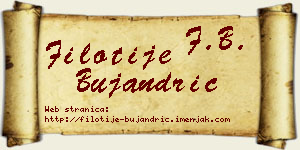 Filotije Bujandrić vizit kartica